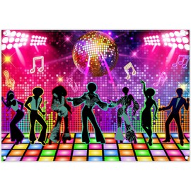 Luminora Disco-Party-Hintergrund, 70er, 80er, 90er Jahre, Disco-Tanzbälle, Hintergrund, Let's Glow Crazy Neon, Geburtstag, Banner, Party, Foto-Requisiten, Zubehör, 2,1 x 1,5 m