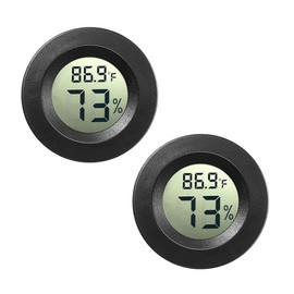 JEDEW 2-Pack Mini Hygrometer Thermometer Digital LCD Monitor Indoor/Outdoor Humidity Meter Gauge Temperature for Humidifiers Dehumidifiers Greenhouse Reptile Humidor Fahrenheit(℉)/ Celsius(℃)