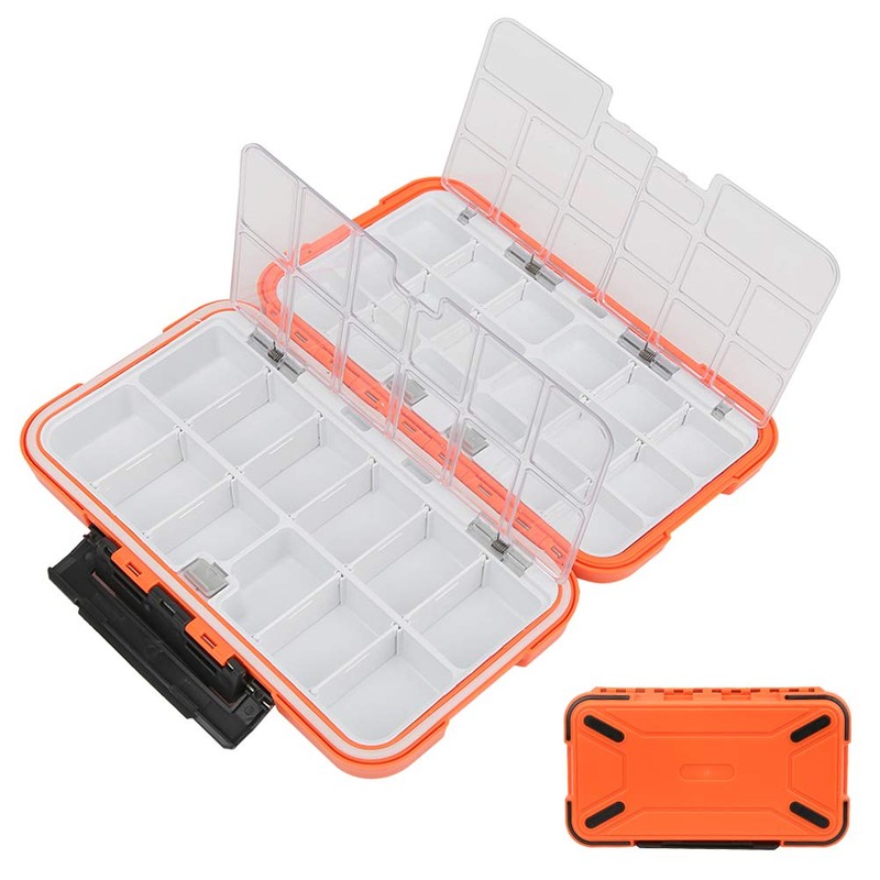 Ausla Einstellbare ABS -Fischerei -Tackle -Box -Organizer mit Doppelseitigen Fächern,