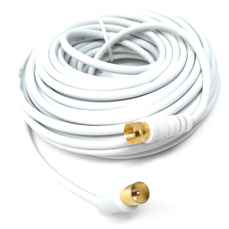 DRUT 15m RF TV Aerial Male to F Type Connector