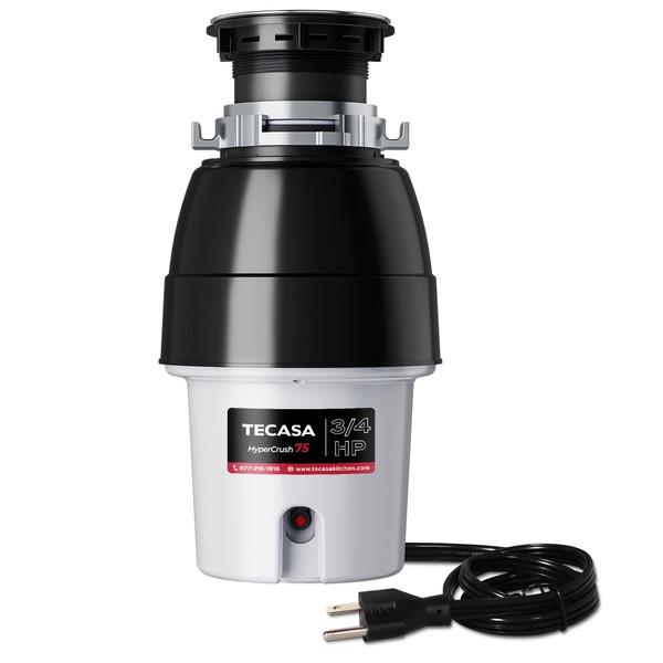 3/4 HP Corded Garbage Disposal for Kitchen Sinks, TECASA Continuous