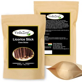 Vedazest- “VedaZest Palitos de Raíz de Regaliz Natural 100% Puro, Palitos Masticables de Raíz de Regaliz Natural Crudo (100g), Drie