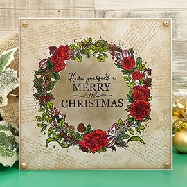 Hunkydory Crafts for The Love of Stamps - Christmas Rose Wreath A5 Stamp Set