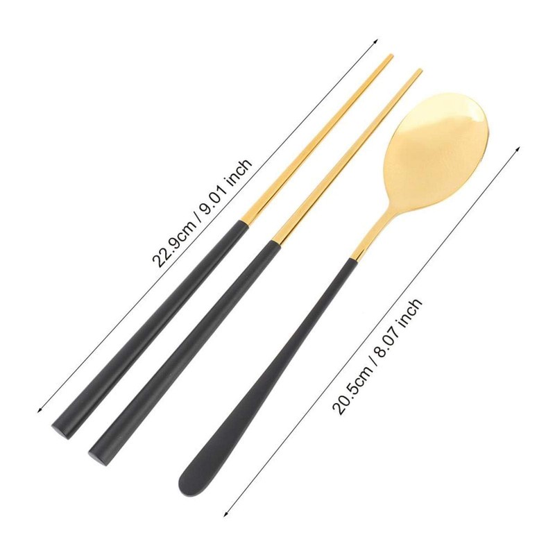 Spoon and Chopsticks Set 2Pcs Korean Chopsticks Spoons Stainless Steel