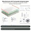2PCS Glass Cutting Board with Silicone Grip, 80% Stronger Shatter