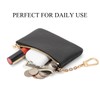 LARENNT Full Grain Leather Coin Purse with Key Chain -