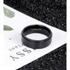TIGRADE 4mm 6mm 8mm 10mm Black Titanium Rings Wedding Band