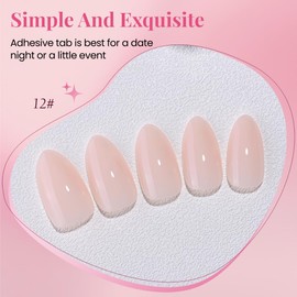XZMeiLun Jelly Nude Press On Nails Short Almond 30 Pcs, Designer Reusable Acrylic Fake Nails with Glue, Glossy Soft Gel Nails Wedding, Party, Daily Use, Stick On Glue On Nails, Nails For Women Gift