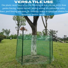 Plastic Mesh Fence Safety Fence, 4'x100' Roll, Resuable Temporary Netting for Garden Fencing, Construction, Snow Fencing, Animal Barrier, Poultry, Deer, Patio, Green (4' x 100' - Individual)