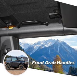 Jimen for Bronco Grab Handles, 2PCS Front Grip Handle Metal Grab Bars Compatible with Ford Bronco 2 Door/4 Door 2021-2023