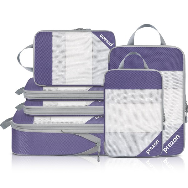 Prezon Versatile Set of 6 Compression Hollow Packing Cubes, Full