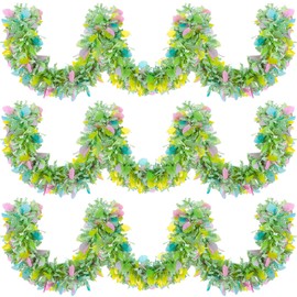 6 Pcs 6.5 ft Easter Metallic Glitter Garlands Easter Mixed Color Chunky Garlands Metallic Tinsel Glittering Garland Hanging Decorations for Party Decor