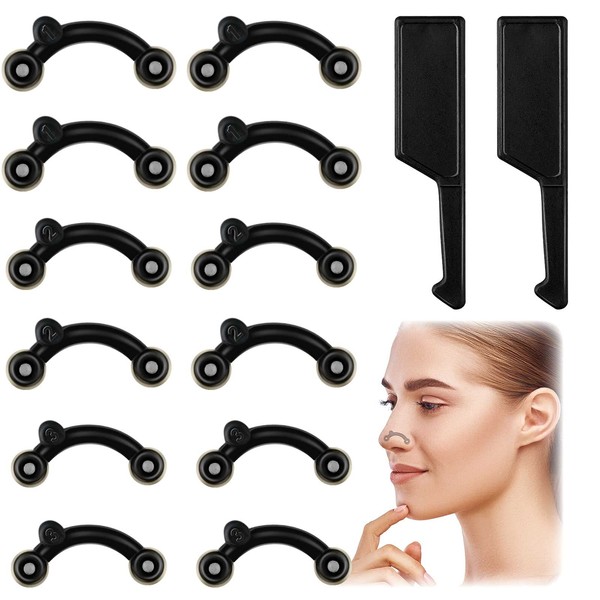 2 Sets Nose Up Lifting Shaper Clip Clipper Nose Shaper Nose Up Lifter Inserts Shaping Clip Silicone Nose Beauty Tools Invisible Nose Slimming Device for Wide Nose
