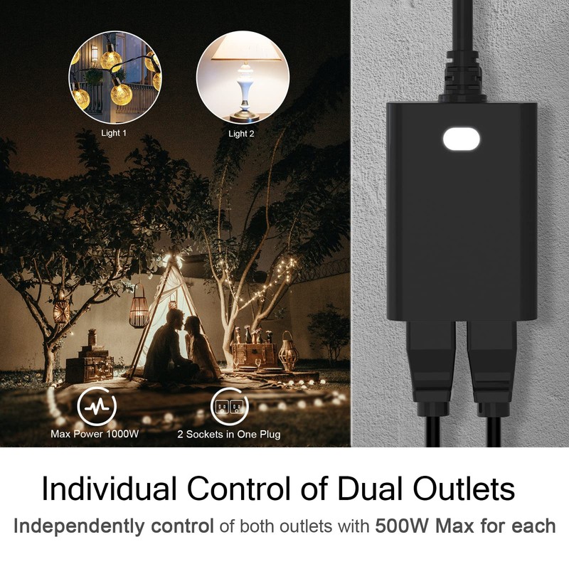 WiFi Outdoor Smart Plug, Smart Plugs That Work with Google