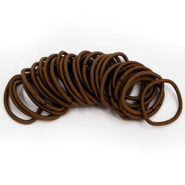 Time to Sparkle 100PCS Hair Bobbles 4mm thick, 5cm in diameter Hair Ties for Women and Men Elastic Hair Ties Coffee