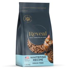 Reveal Natural Dry Cat Food, Grain and Potato Free, with Added Vitamins & Minerals, Food for Cats, Whitefish Recipe, 3 lb Bag