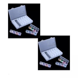 Dbmb 2 Cajas De Almacenamiento Con 28 Compartimientos Para Uñas