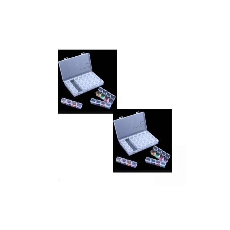 Dbmb 2 Cajas De Almacenamiento Con 28 Compartimientos Para Uñas