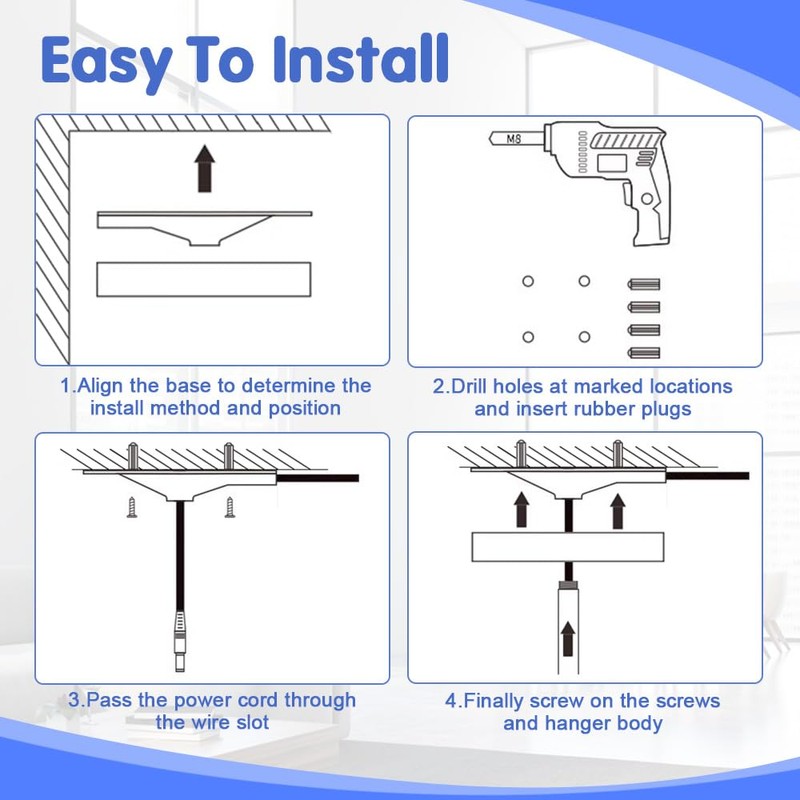 Amusingtao Adjustable Projector Ceiling or Wall Mount, Bracket 360°Swivel 90°Tilt