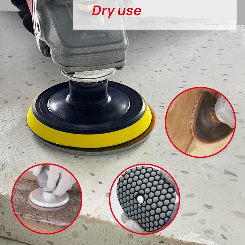 DT-DIATOOL Dry Diamond Sanding Pad 100 mm 8 Pieces #800