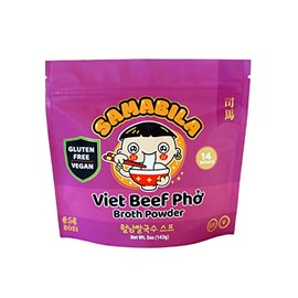 SAMABILA Viet Beef Phở Broth Powder - Gluten Free - Vegan - Premium Instant Noodle Soup Powder - 5 oz