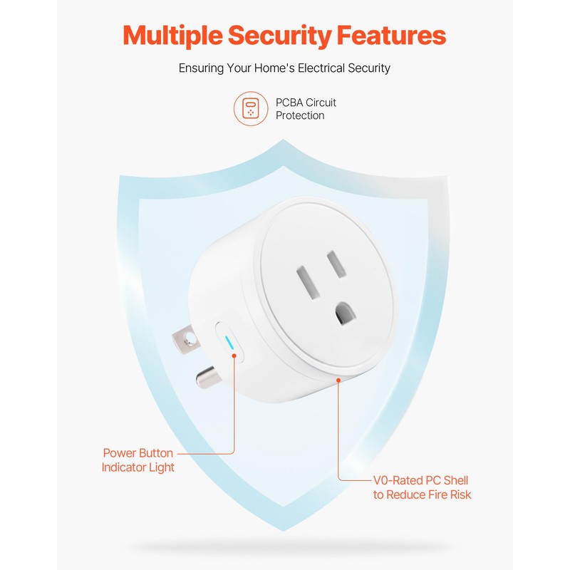 VEVOR Smart Plug, WiFi Smart Outlet Compatible with Alexa and