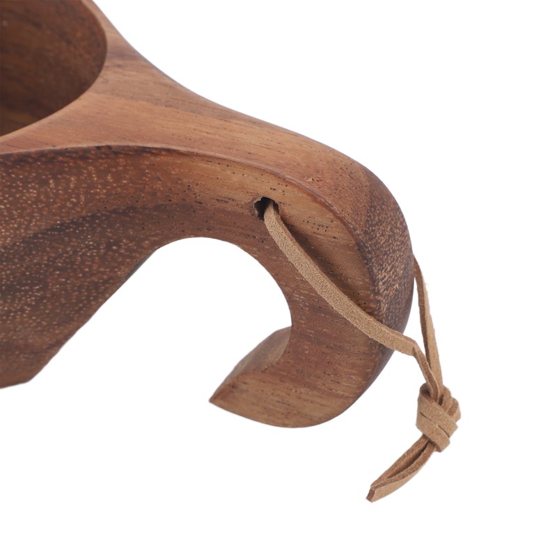 Wooden Coffee Cup with Handle Comfortable Grip Rustic Decorative Milk