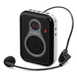 Voice Amplifier with Wired Headset Microphone - Supports Mute/Bluetooth 5.0 / Recording, YOCEWECA Portable Speech Amplification Speaker for Teachers, Instructors, Tour Guides, Presentation, etc
