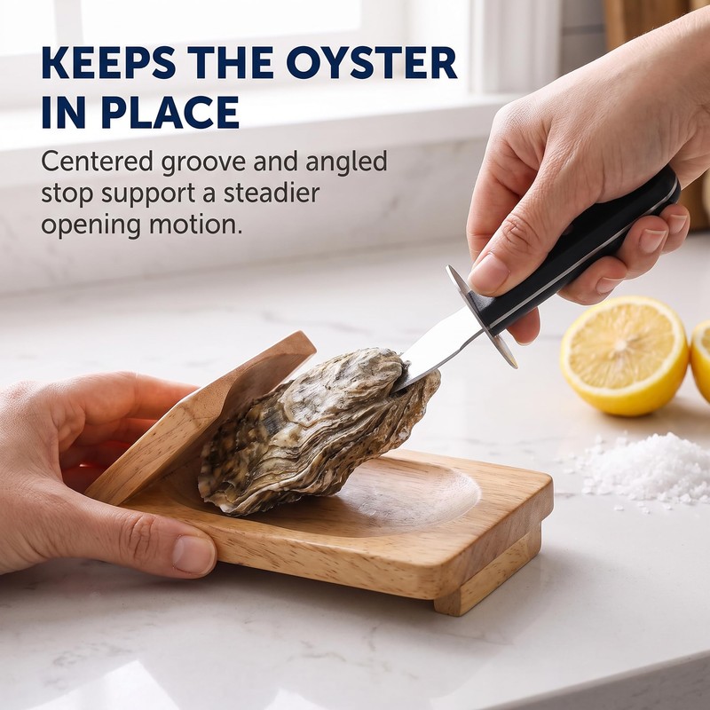 Fansoftiks Oyster Shucking Opener Shucker Seafood Clamp Tool Holder Shellfish