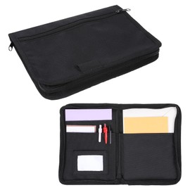 Xelsluthe Glove Box Organizers, Car Registration and Insurance Holder, Owner Manual Case with Multiple Pockets, Zippered Pouch Multi-pocket Glove Bag for Auto Insurance License Cards, Black