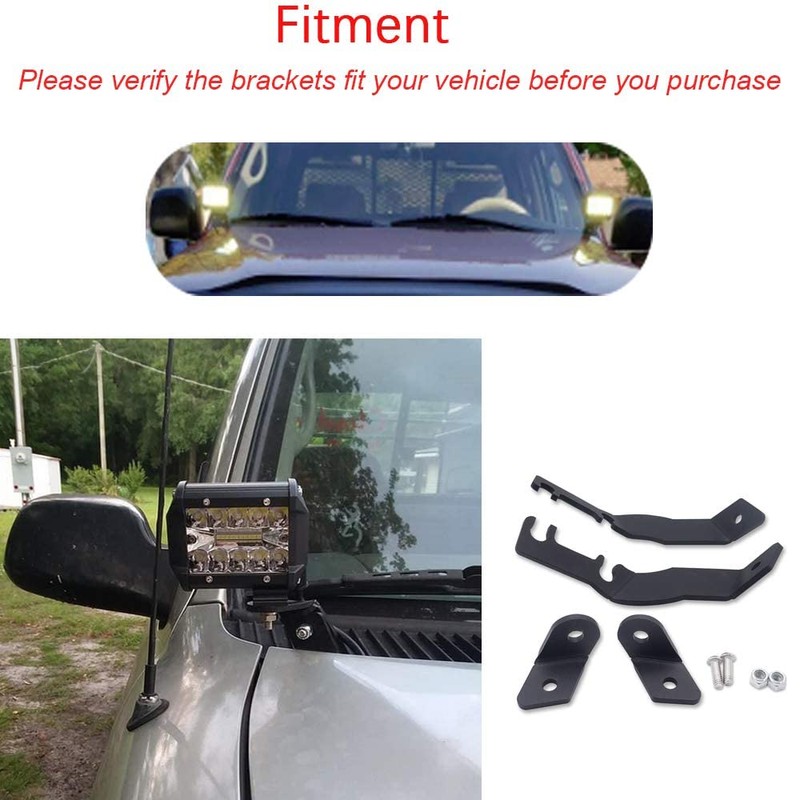 2x 3'' LED Spot Work Light & Upper Hood Ditch