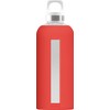 Sigg Star Glass Water Bottle with Silicone, 17 Oz, Scarlet