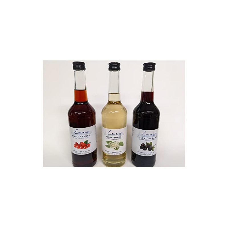 Lars Drink Concentrate - 3 pack - Lingonberry, Elderflower, Black