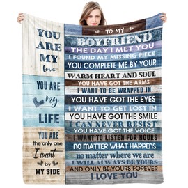 Gifts for Girlfriend to My Girlfriend Blanket Romantic Gifts for Her I Love You Throw Blankets Birthday Anniversary Cute Presents from Boyfriend Soft Blankets for Bed Sofa (Boyfriend, 60"x50")