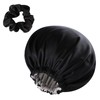 WENSIDUO Satin Hair Bonnet, Double Layer Adjustable Satin Sleep Bonnet