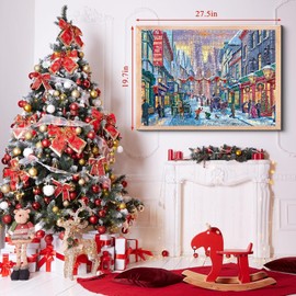 CLMCL Pack of 1000 Christmas Jigsaw Puzzles, Christmas Jigsaw Puzzle for Adults and Children, Christmas Street