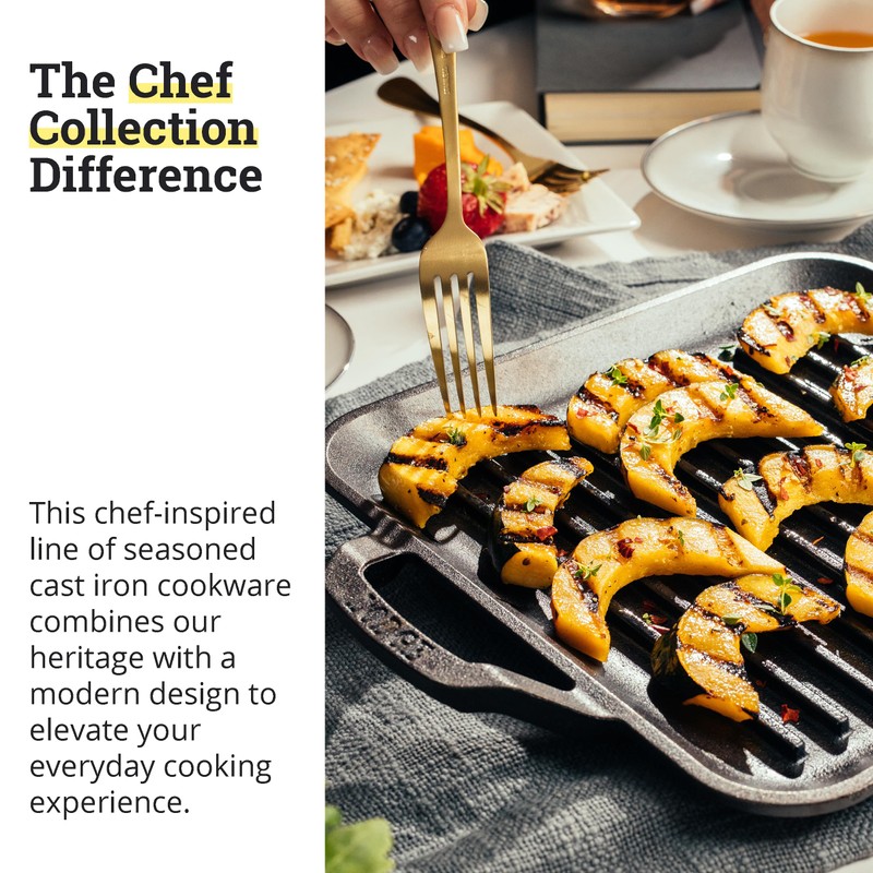 Lodge 11" Cast Iron Square Grill Pan - Chef Collection