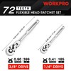 WORKPRO 2-Piece Flex Head Ratchet Set, 1/4", 3/8" Drive, 72-Tooth