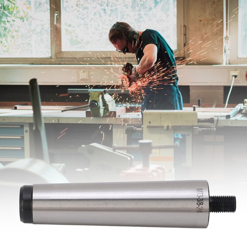 Drill Chuck Arbor MT3 Shank to 3/8in‑24 Threaded Mill Chuck