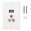 USB2.0 + 3 RCA Interfaces Multifunctional Wall Plate Panel for