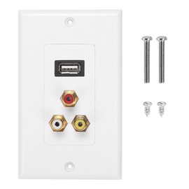 USB2.0 + 3 RCA Interfaces Multifunctional Wall Plate Panel for Office Building