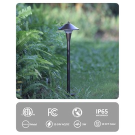 ZestPatio Low Voltage Landscape Lights 12V RGB Landscape Lights 5W LED Pathway Lights Wired RGB Low Voltage Path Lights Color Changing Outdoor Low Voltage Lights for Garden ETL (Oil Rubbed Bronze, 1)