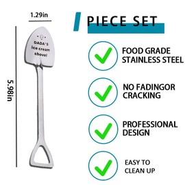 Funny Dada Birthday Gift for Daddy Dad Father Day Gifts for Papa Dada Father's Day Gift Spoon for Men Father Papa Retirement Presents for Dad Gag Ice Cream Gifts for Men Papaw Daddy Ice Cream Shovel