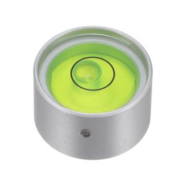 HARFINGTON Round Bubble Level 21x13mm Mini Circular Bullseye Spirit Levels for Leveling Camera Tripod Telescope Workshop Turntable Pictures Frame, Silver Green