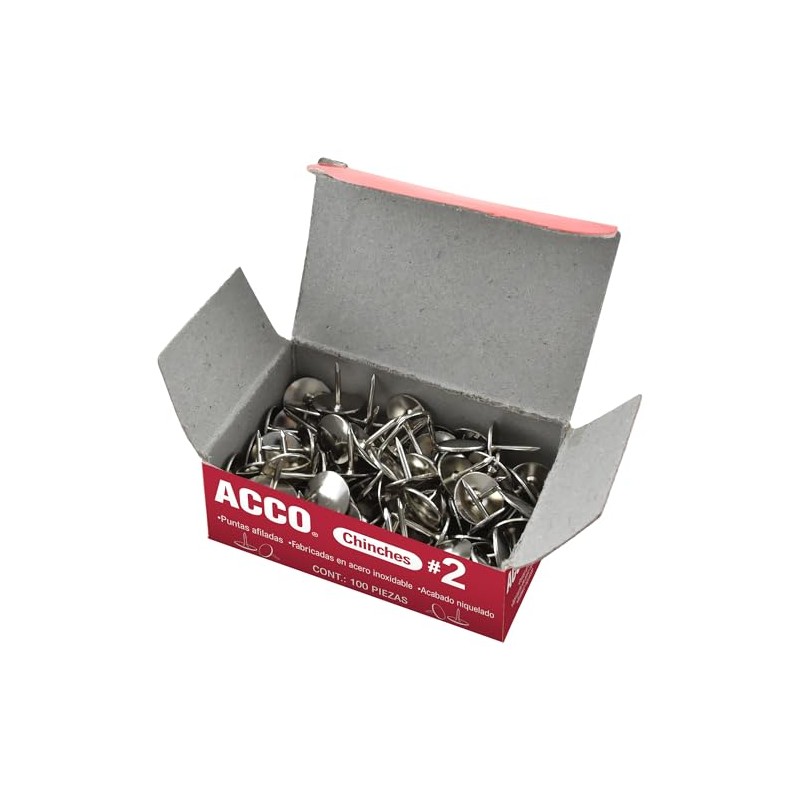ACCO P2629 Chinchetas para Tablero de Corcho, 100 Piezas