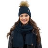 Vivisence Elegant Women’S Winter Set Classic Style Hat with Pom-Pom