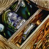 Wooden Wine Box - Decorative Ceramic Art Tile - 6"x6"