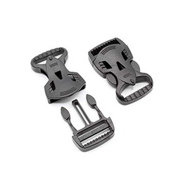 HEAVYTOOL Buckle 20 mm Strap Width Black Straight Beast POM Acetal (Pack of 10) Buckle Clip Closure Click Closure Backpack Buckle, black