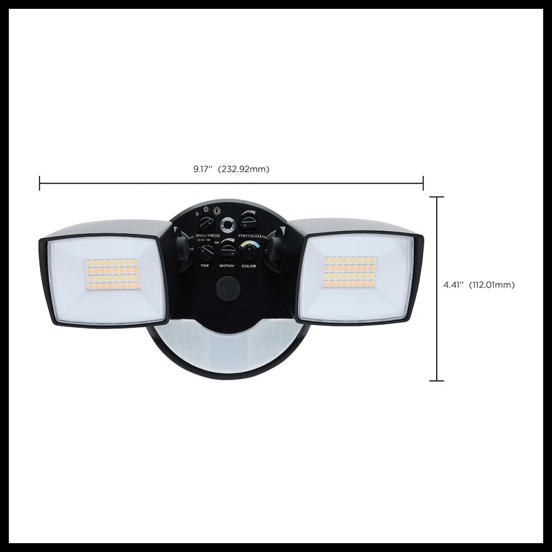 Satco 65-998 LED Dual Head Security Flood Light with PIR