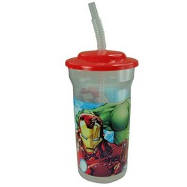 WeGlow International Marvel's Avengers Sports Tumbler with Lid and Straw (Set of 2), 16-Ounce